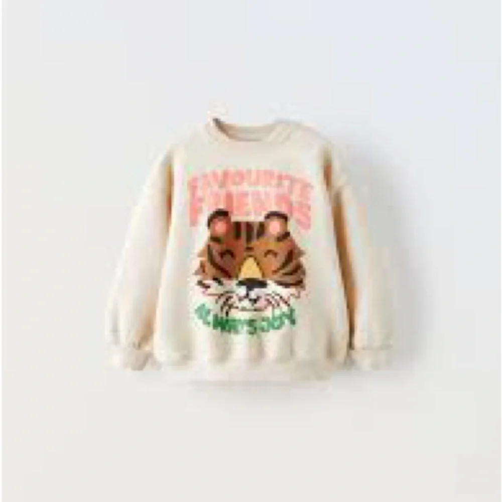 ZARA | favorite friends always joy tiger crew neck sweatshirt